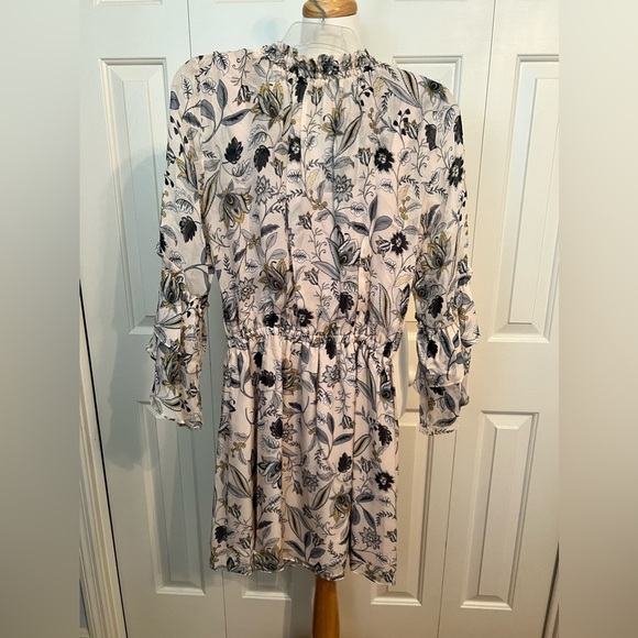 EUC Shoshanna Pale Pink Floral A-Line Silk Dress Size 0 - Picture 8 of 11